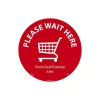 Social Distance Signage<National Marker TexWalk® Floor Decal, "Please Wait Here," 8", Red/White (WFS82TX)