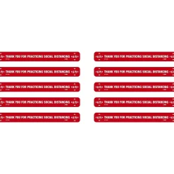 Social Distance Signage<National Marker Walk-On™ Floor Decal, "Thank You for Practicing Social Distancing," 2.25" x 20", Red/White, 10 (WFS78RD10)