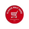 Social Distance Signage<National Marker Walk-On™ Floor Decal, "Please Wait Here," 8", Red/White (WFS82)