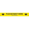 Social Distance Signage<National Marker Walk-On™ Floor Decal, "Please Wait Here," 2.25" x 20", Yellow/Black (WFS81)