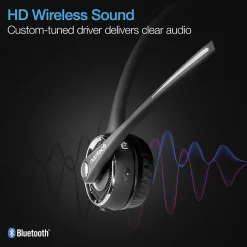 Naztech Wireless Noise Canceling Bluetooth On Ear Headset, Black (15183)* Headsets