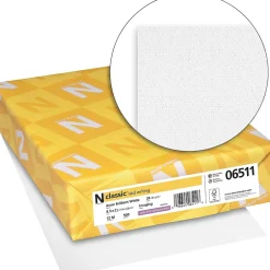 Sale Classic 8.5" x 11" Business Paper, 24 lbs., Avon Brilliant White with Laid Finish, 500 Sheets/Ream (06511) Resume Paper