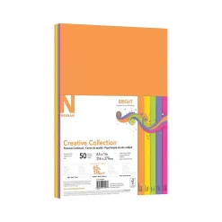 Creative Collection 65 lb. Cardstock Paper, 8.5" x 11", Assorted Colors, 50 Sheets/Pack (91507) Card Stock