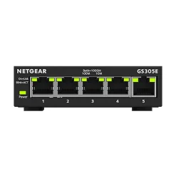 Netgear 300 Series Plus 5-Port Gigabit Ethernet Managed Switch, Black (GS305E-100NAS)* Ethernet Switches & Splitters