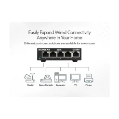 Netgear 300 Series 5-Port Gigabit Ethernet Unmanaged Switch, Black (GS305-300PAS)* Ethernet Switches & Splitters