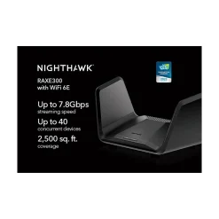 Netgear Nighthawk AXE7800 7800Mbps Tri-Band MU-MIMO 6E Router, Black (RAXE300-100NAS)* Wi-Fi Routers