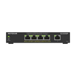 Netgear Plus 5-Port Gigabit Ethernet Managed Switch, 10/100/1000 Mbps, Black (GS305EP-100NAS)* Ethernet Switches & Splitters