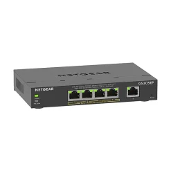 Netgear Plus 5-Port Gigabit Ethernet Managed Switch, 10/100/1000 Mbps, Black (GS305EP-100NAS)* Ethernet Switches & Splitters