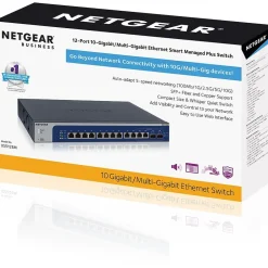 Netgear 12-Port Gigabit Ethernet Managed Switch, Blue/Gray (XS512EM-100NAS)* Ethernet Switches & Splitters