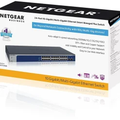 Netgear 24-Port Gigabit Ethernet Managed Switch, Blue/Gray (XS724EM-100NAS)* Ethernet Switches & Splitters