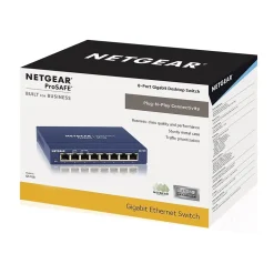 Netgear ProSAFE 8-Port Gigabit Ethernet Unmanaged Switch, 10/100 Mbps, Blue (GS108-400NAS)* Ethernet Switches & Splitters