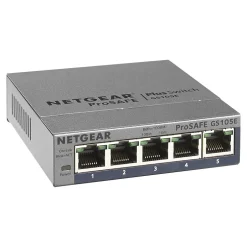 Netgear ProSafe 5-Port Gigabit Ethernet Smart Switch, Gray (GS105E-200NAS)* Ethernet Switches & Splitters
