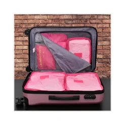 Nicci 6-Piece Fabric Travel Organizer, Rose Red (CBM002L-RSRD)