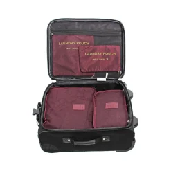 Nicci 6-Piece Fabric Travel Organizer, Wine (CBM002L-WINE)