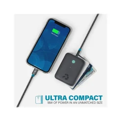 Nimble CHAMP USB Type-A/Type-C Power Bank for Most Smartphones, 10000mAh, Charcoal (NB-CPC-10K-PD-GRY)