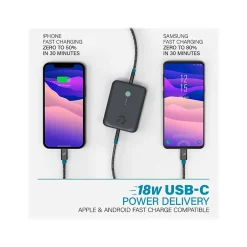 Nimble CHAMP USB Type-A/Type-C Power Bank for Most Smartphones, 10000mAh, Charcoal (NB-CPC-10K-PD-GRY)