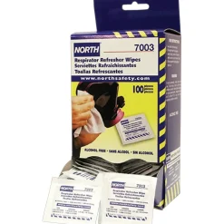 Masks<North Safety North® Safety Respirator Cleaning Wipe, 5" x 7", 100/Box