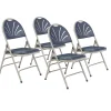 NPS 1100 Series Deluxe Fan Back With Triple Brace Double Hinge Folding Chair, Dark Blue, 4 (1115/4) Folding & Stacking