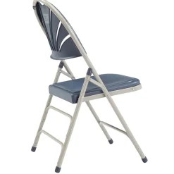 NPS 1100 Series Deluxe Fan Back With Triple Brace Double Hinge Folding Chair, Dark Blue, 4 (1115/4) Folding & Stacking