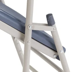 NPS 1100 Series Deluxe Fan Back With Triple Brace Double Hinge Folding Chair, Dark Blue, 4 (1115/4) Folding & Stacking