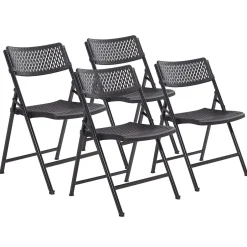 Discount NPS AirFlex Series Premium Polypropylene Folding Chair, Black, 4/Pack (1410) Folding & Stacking