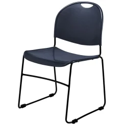 Online NPS Commercialine 850 Series Ultra Compact Stack Chair, Blue, 4 Pack (855-CL/4) Folding & Stacking