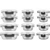 Food Storage Containers<Nutrichef Stackable Borosilicate Glass Food Storage Containers Set, 24-Piece (NCGLGY)