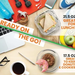 Food Storage Containers<Nutrichef Stackable Borosilicate Glass Food Storage Containers Set, 24-Piece (NCGLGY)