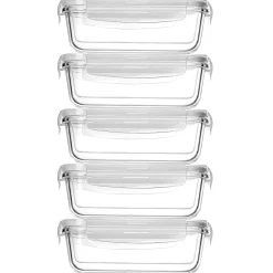 Food Storage Containers<Nutrichef Stackable Borosilicate Glass Food Storage Containers Set, 10-Piece (NCCLX5)