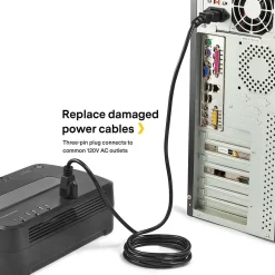 Power Cables<NXT Technologies 6' Desktop/Monitor Power Cord, Black (NX29759)