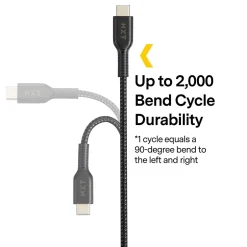 NXT Technologies ™ 4 Ft. Braided USB-C to USB-A Cable, Black (NX60473)