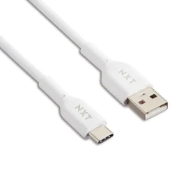 NXT Technologies ™ 4 Ft. Braided USB-C to USB-A Cable, White (NX60474)