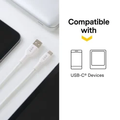 NXT Technologies ™ 4 Ft. Braided USB-C to USB-A Cable, White (NX60474)