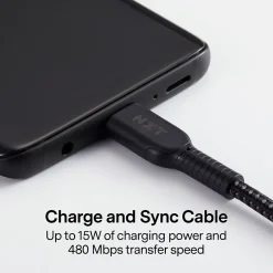 NXT Technologies ™ 6 Ft. Braided USB-C to USB-A Cable, Black (NX60471)