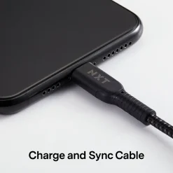 NXT Technologies ™ 4 Ft. Braided USB-C to Lightning Cable for iPhone/iPad/iPod touch, Black (LBA020-4BKST)