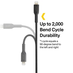 NXT Technologies ™ 4 Ft. Braided USB-C to Lightning Cable for iPhone/iPad/iPod touch, Black (LBA020-4BKST)