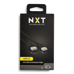 Usb Cables<NXT Technologies ™ 6' USB A to USB A Cable, Male to Female, Black (NX29753)
