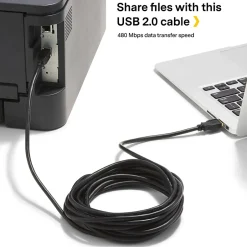 Usb Cables<NXT Technologies ™ 11' USB B to USB A Printer Cable, Male to Male, Black (NX29930)