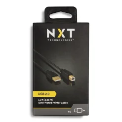 Usb Cables<NXT Technologies ™ 11' USB B to USB A Printer Cable, Male to Male, Black (NX29930)