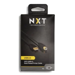Usb Cables<NXT Technologies ™ 16' USB B to USB A Printer Cable, Male to Male, Black (NX29931)