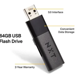 NXT Technologies ™ 64GB USB 3.0 Type A Flash Drive, Black, 2/Pack (NX56885-US/CC)* Usb Flash Drives