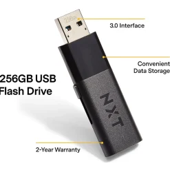 NXT Technologies 256GB USB 3.0 Type-A Flash Drive, Black (NX56882-US/CC)* Usb Flash Drives