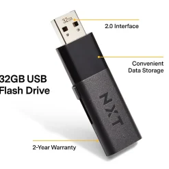 NXT Technologies ™ 32GB USB 2.0 Type A Flash Drive, Black, 2/Pack (NX52550-US/CC)* Usb Flash Drives