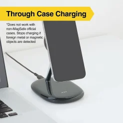 NXT Technologies ™ Magnetic Wireless Charging Stand with USB-C Cable for iPhone 12/13, Black (NX60458)