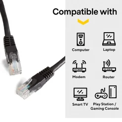 Ethernet Cables<NXT Technologies ™ NX29777 50' CAT-6 Cable, Black