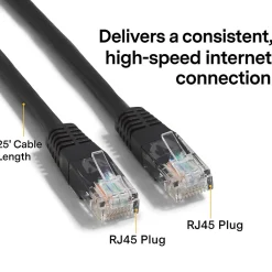 Ethernet Cables<NXT Technologies ™ NX29778 25' CAT-6 Cable, Black