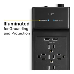 Surge Protectors & Power Strips<NXT Technologies ™ 12-Outlet Plus USB Surge Protector, 8' Braided Cord, 3900 Joules (NX54319)