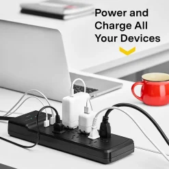 Surge Protectors & Power Strips<NXT Technologies ™ 12-Outlet Plus USB Surge Protector, 8' Braided Cord, 3900 Joules (NX54319)