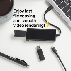 Usb Hubs<NXT Technologies 4-Port USB-C Hub, Black (NX60398)