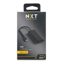 Usb Hubs<NXT Technologies 4-Port USB-C Hub, Black (NX60398)